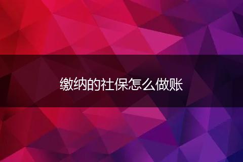 缴纳的社保怎么做账