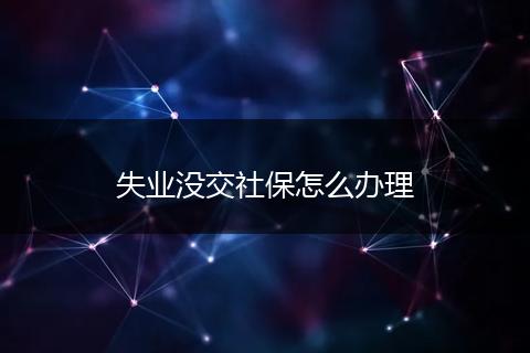 失业没交社保怎么办理