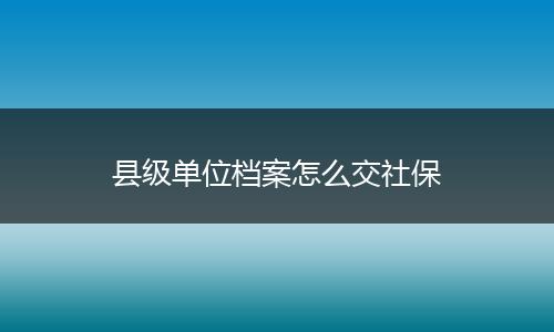 县级单位档案怎么交社保