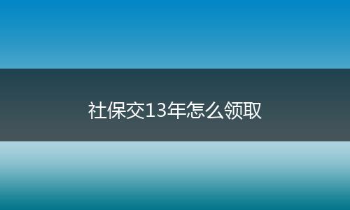 社保交13年怎么领取