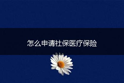 怎么申请社保医疗保险