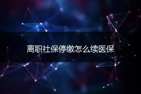 离职社保停缴怎么续医保