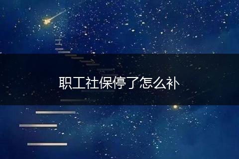 职工社保停了怎么补