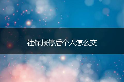 社保报停后个人怎么交