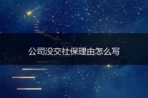 公司没交社保理由怎么写