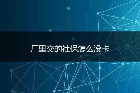 厂里交的社保怎么没卡