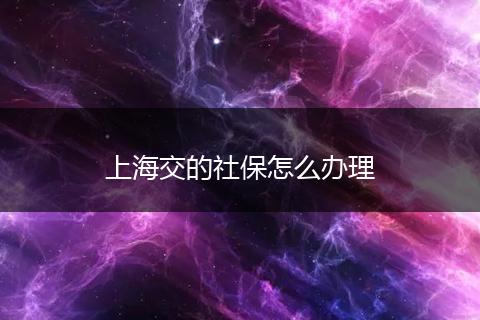 上海交的社保怎么办理