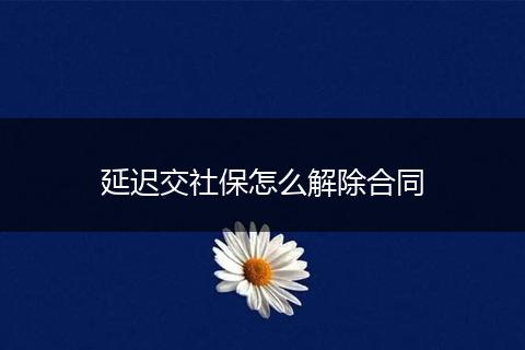 延迟交社保怎么解除合同
