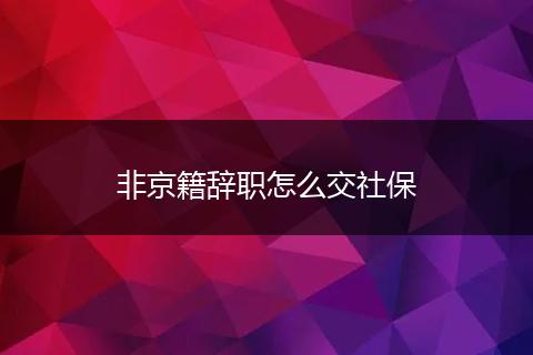 非京籍辞职怎么交社保