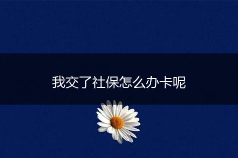 我交了社保怎么办卡呢