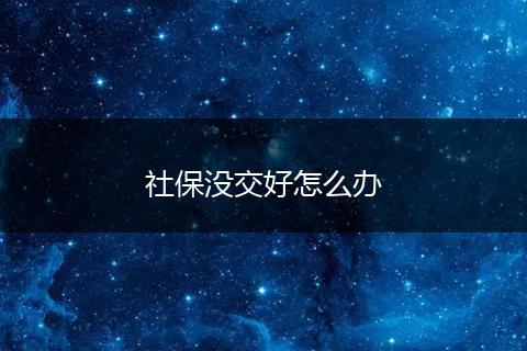 社保没交好怎么办