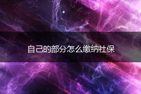 自己的部分怎么缴纳社保