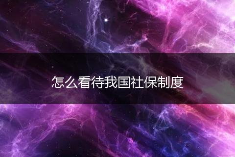 怎么看待我国社保制度