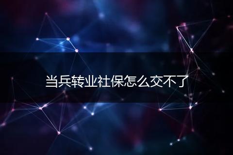当兵转业社保怎么交不了