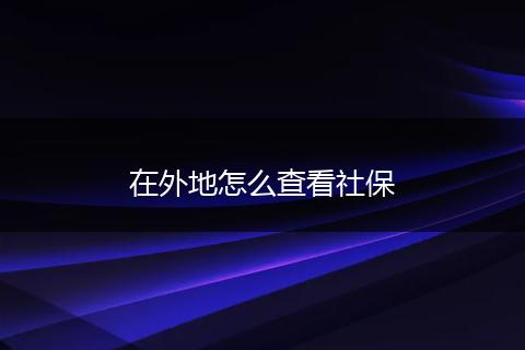 在外地怎么查看社保