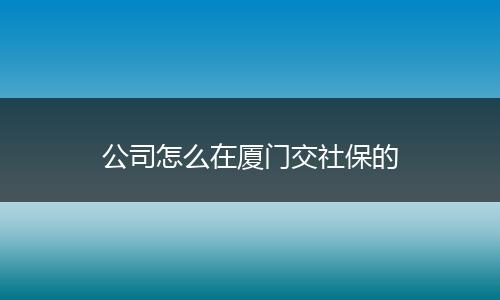 公司怎么在厦门交社保的