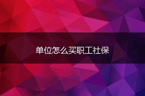 单位怎么买职工社保