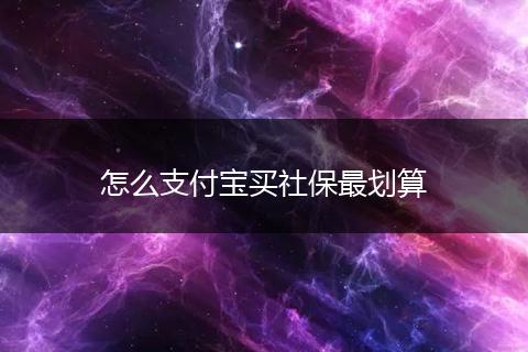 怎么支付宝买社保最划算