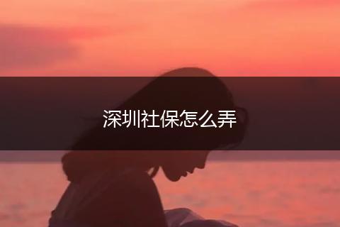 深圳社保怎么弄