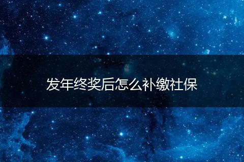 发年终奖后怎么补缴社保