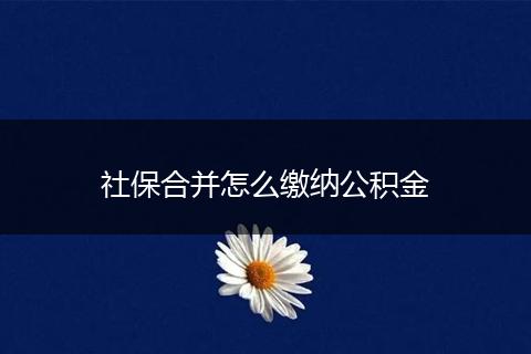 社保合并怎么缴纳公积金