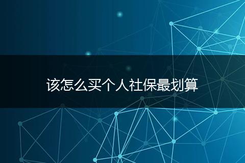 该怎么买个人社保最划算