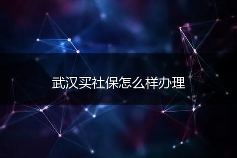 武汉买社保怎么样办理