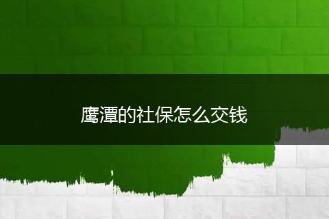 鹰潭的社保怎么交钱