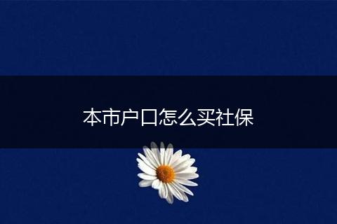 本市户口怎么买社保