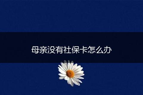 母亲没有社保卡怎么办