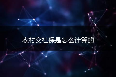 农村交社保是怎么计算的