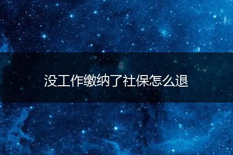 没工作缴纳了社保怎么退