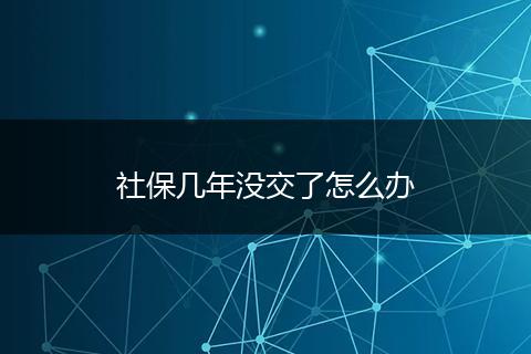 社保几年没交了怎么办