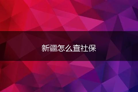新疆怎么查社保