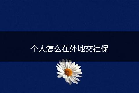 个人怎么在外地交社保