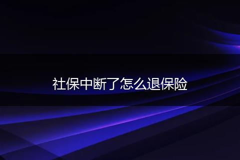 社保中断了怎么退保险