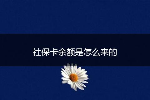 社保卡余额是怎么来的