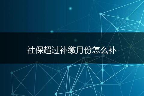 社保超过补缴月份怎么补