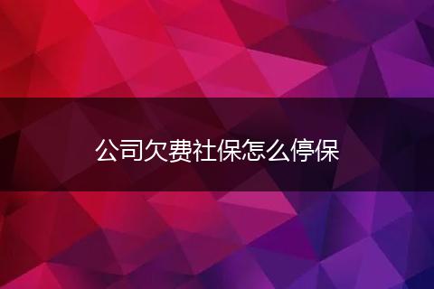公司欠费社保怎么停保