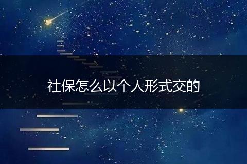 社保怎么以个人形式交的