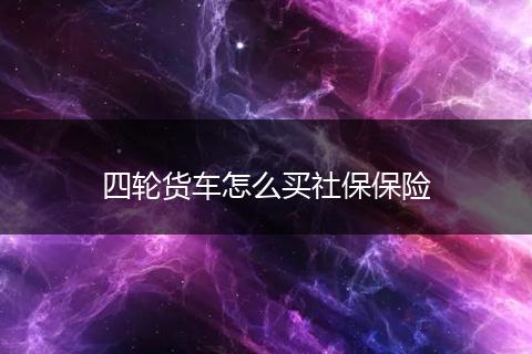 四轮货车怎么买社保保险