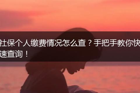 社保个人缴费情况怎么查？手把手教你快速查询！