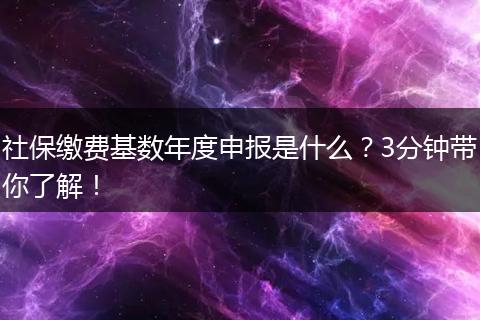 社保缴费基数年度申报是什么？3分钟带你了解！