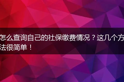 怎么查询自己的社保缴费情况？这几个方法很简单！