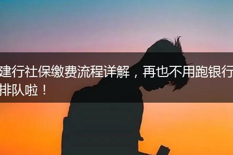建行社保缴费流程详解，再也不用跑银行排队啦！