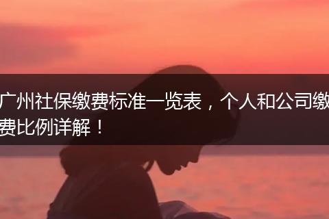 广州社保缴费标准一览表，个人和公司缴费比例详解！