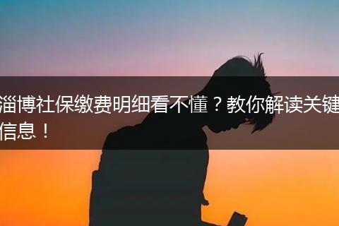 淄博社保缴费明细看不懂？教你解读关键信息！