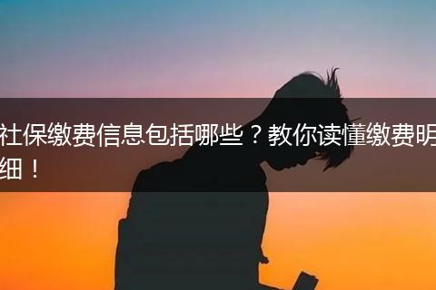 社保缴费信息包括哪些？教你读懂缴费明细！