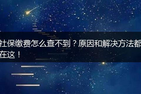 社保缴费怎么查不到？原因和解决方法都在这！