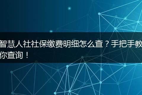 智慧人社社保缴费明细怎么查？手把手教你查询！